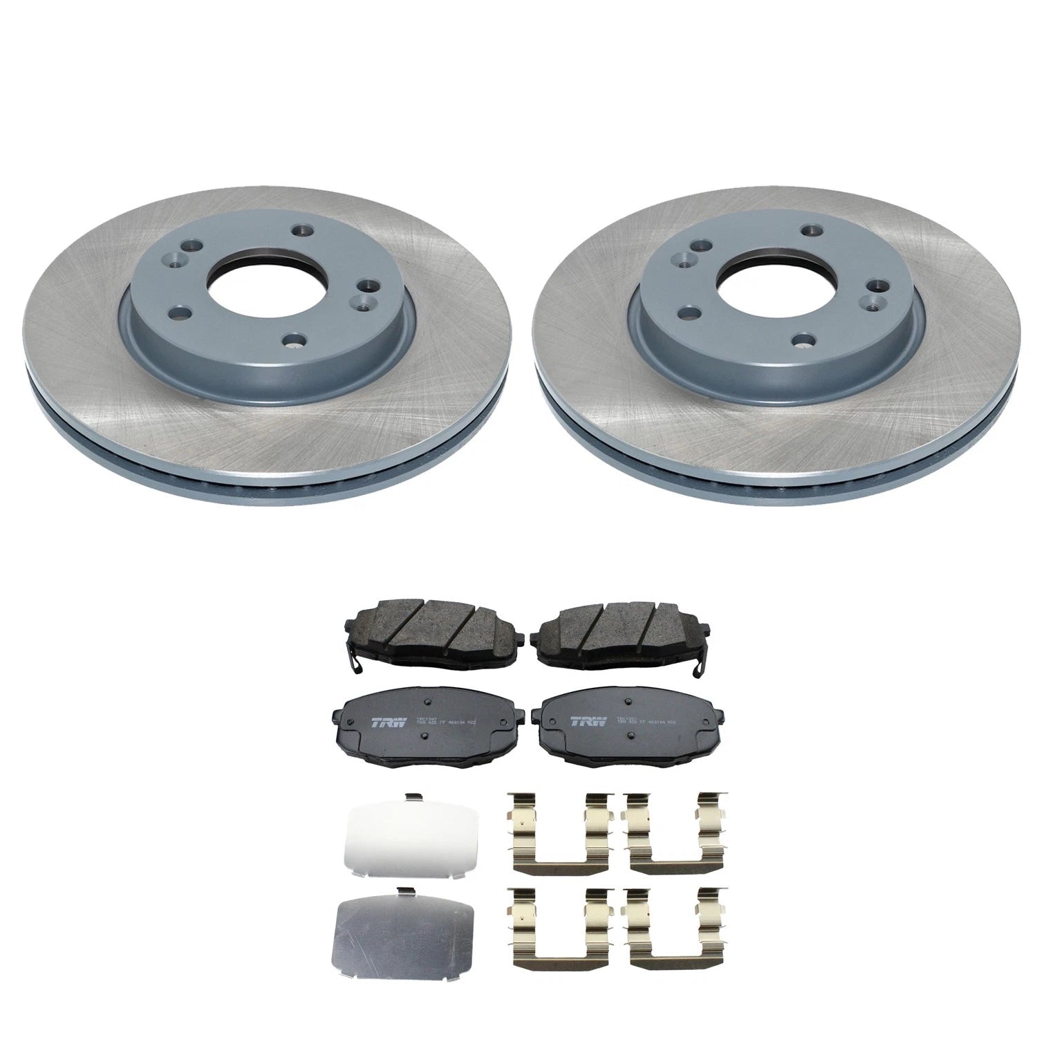 DuraGo Front Rotors & TRW Pro Ceramic Brake Pads Kit for Kona Seltos Soul (FWD)