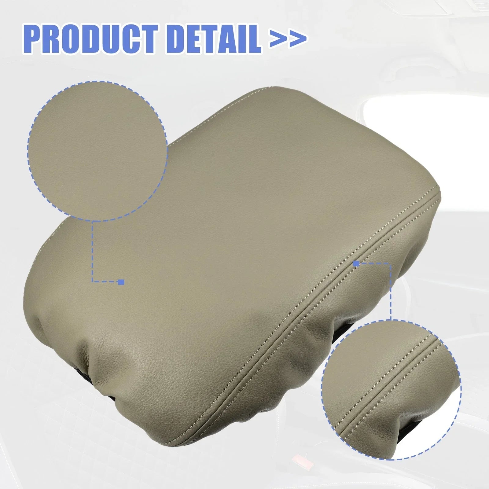 Car Center Armrest Cover for Honda Accord 2018-2022 Beige with Stitches