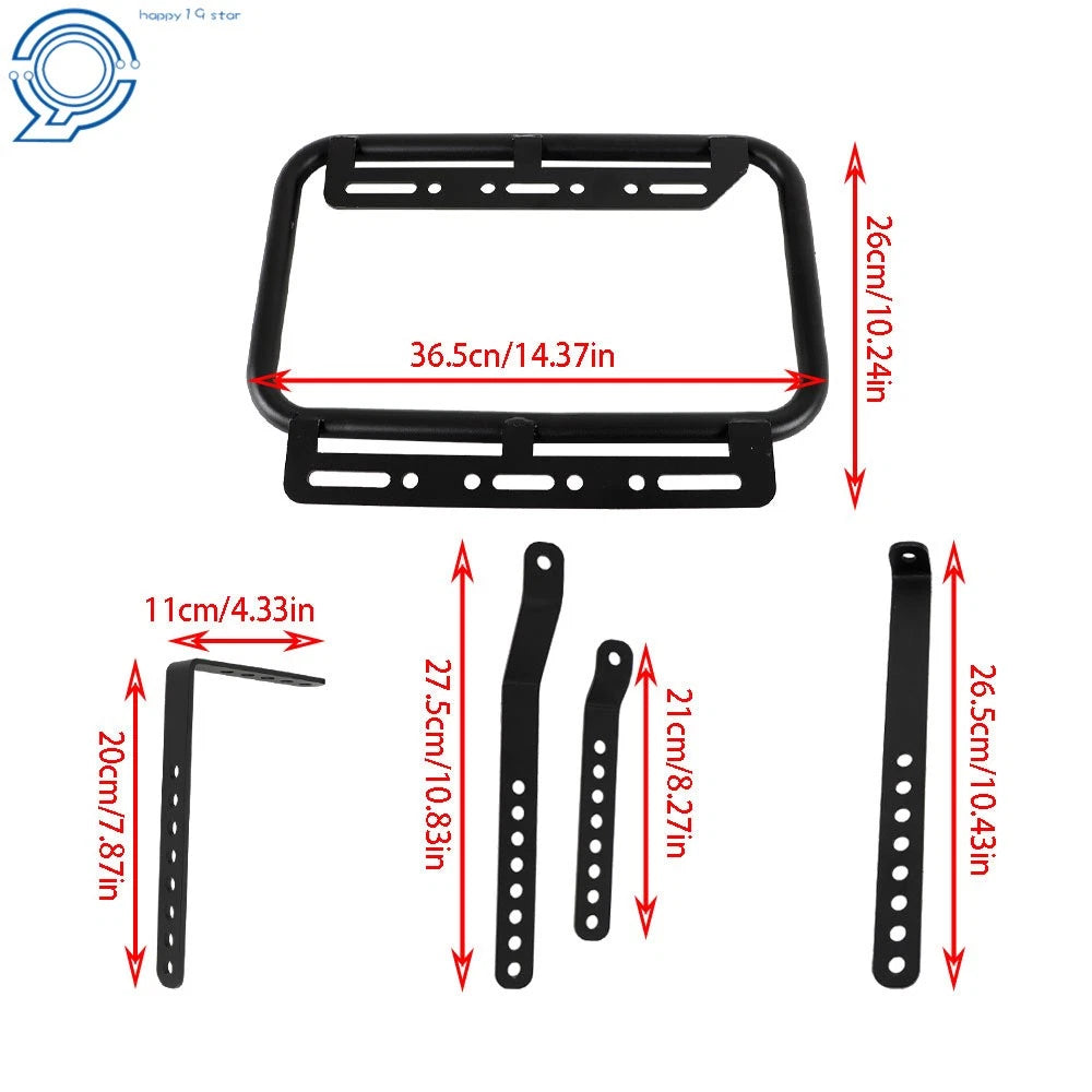 Set of 2 Silver Hard Saddlebags for Motorcycle (Universal)