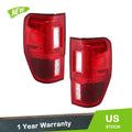 2X Rear LED Black Brake Tail Lights for Ford Ranger (2019–2022)