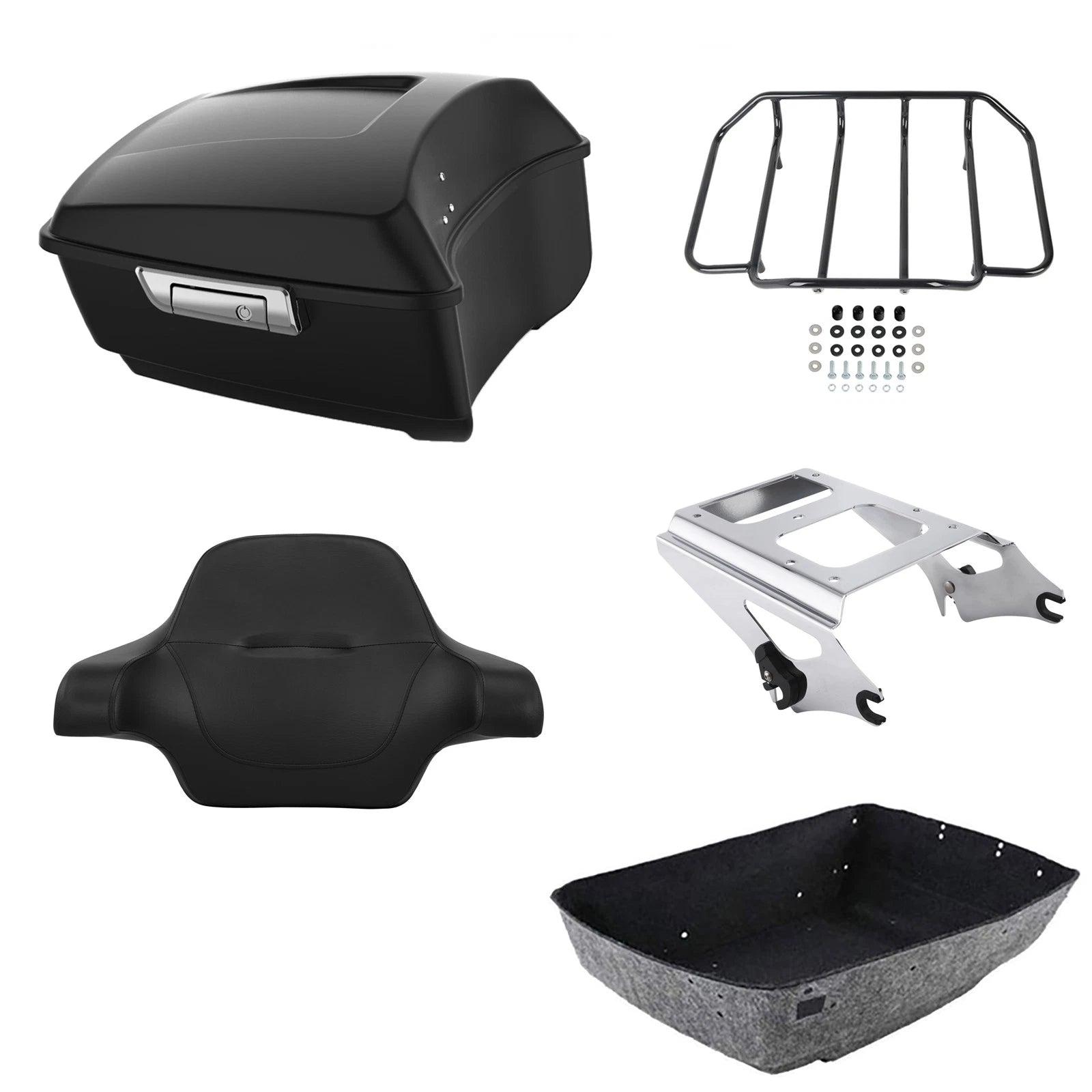 Backrest Rack Mount for Harley Road Glide (2009–2013) Matte Black