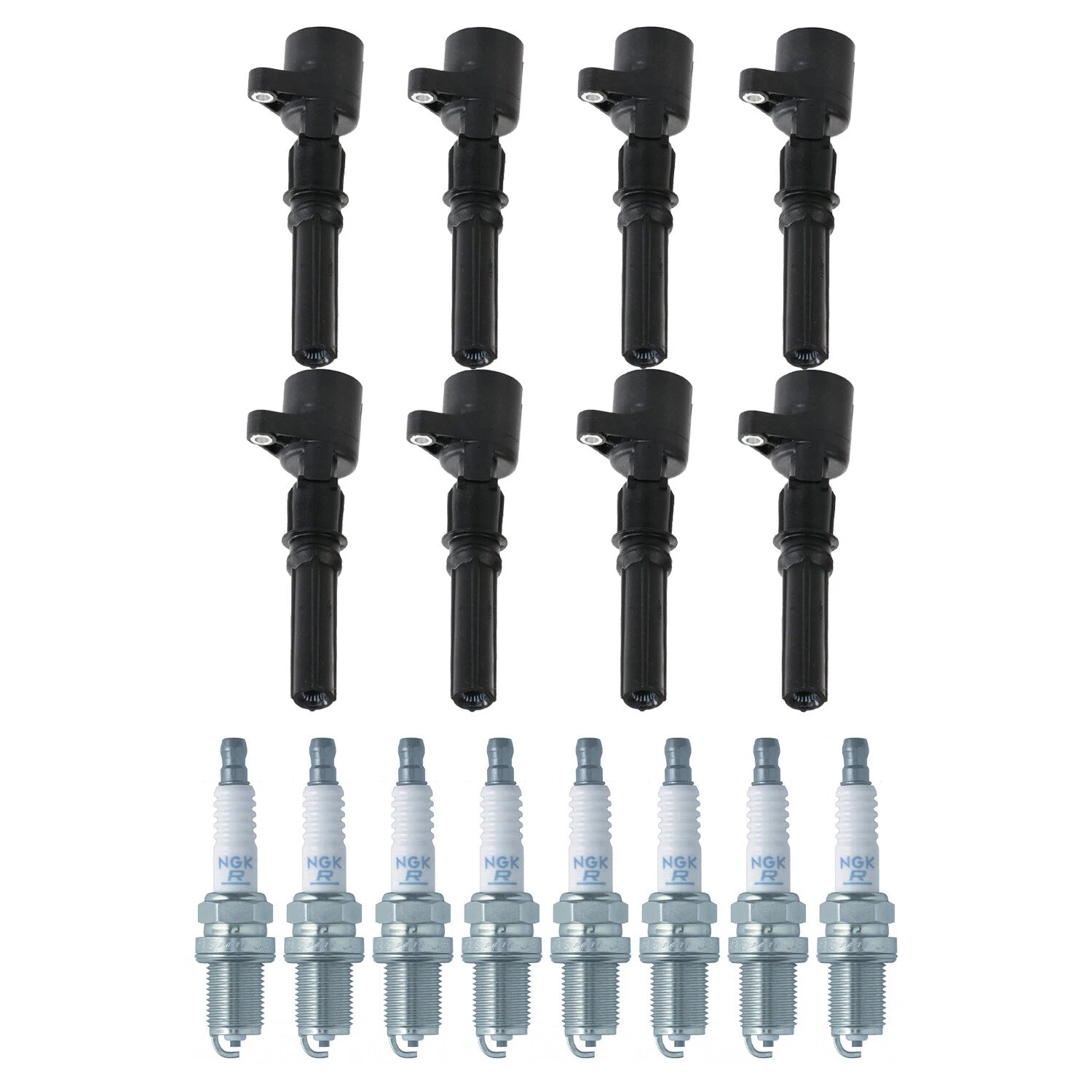 Set of 8 Ignition Coils & NGK V-Power Spark Plugs for Camaro SS SRX E-150 H2 V8