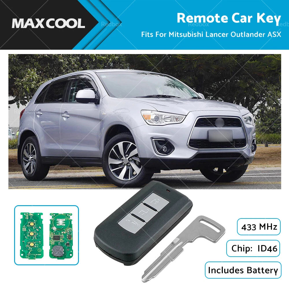 Remote Smart Proximity Key 3 Button 433MHz ID46 for Mitsubishi Lancer