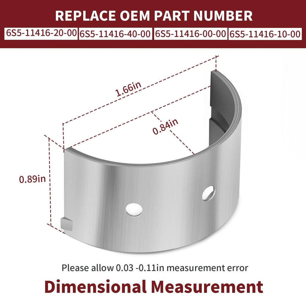 Crankshaft Main Bearing Set of 10 for Yamaha WaveRunner FX Cruiser (1800)