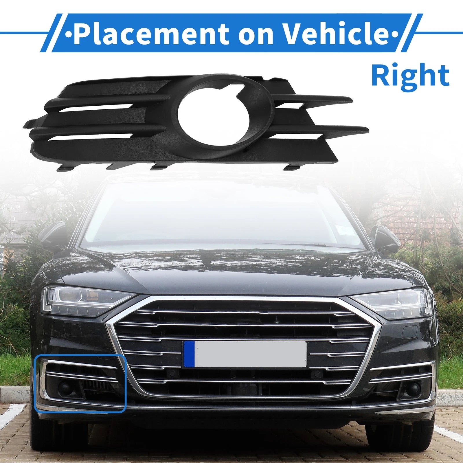 1 Pc Fog Light Grill for Volkswagen Scirocco (2008–2014) No. 1K8853666C