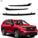 Front Grille Trim + RH LH Side Headlight Trim for Honda Pilot (2023–2025) Gloss Black