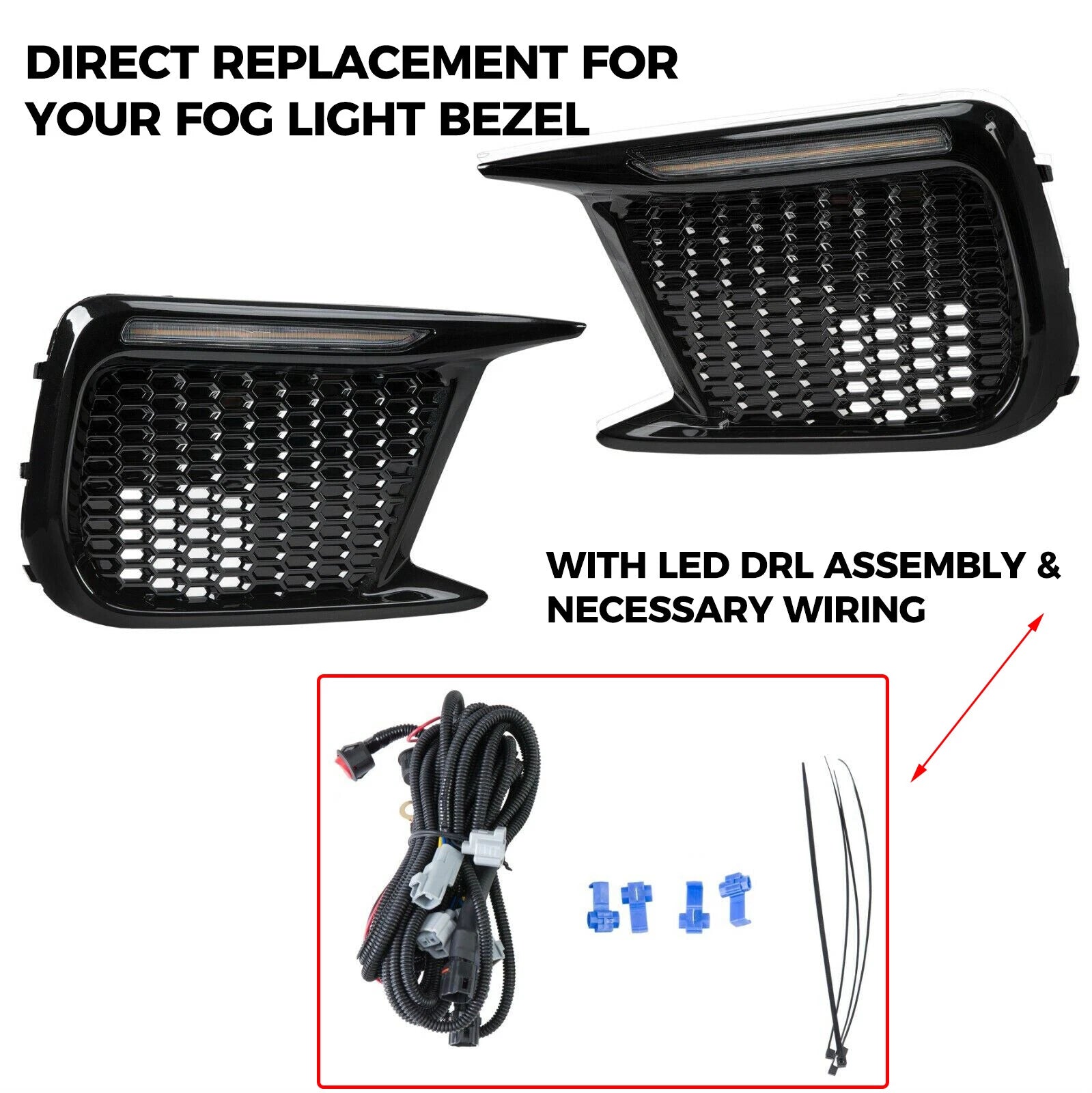 Fog Light Bezels with White/Amber LED DRL for Subaru WRX STI (2018–2023)