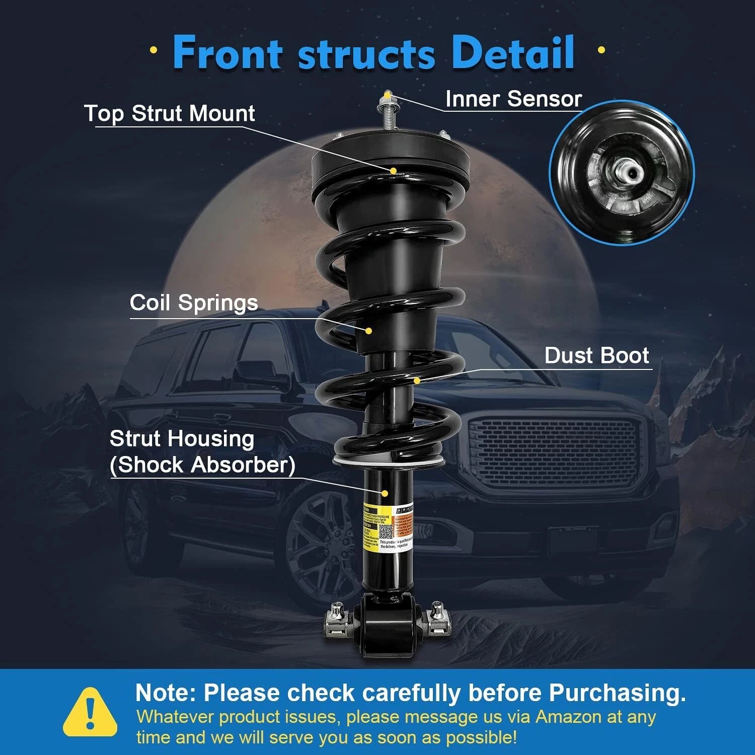 OEM Front Strut Assembly Shock for Cadillac Escalade GMC Yukon (2015–2020) 580-435