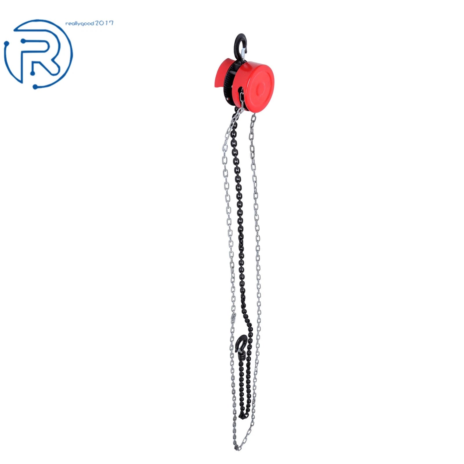 1 Ton Manual Chain Hoist with 2 Hooks and 8' Lift