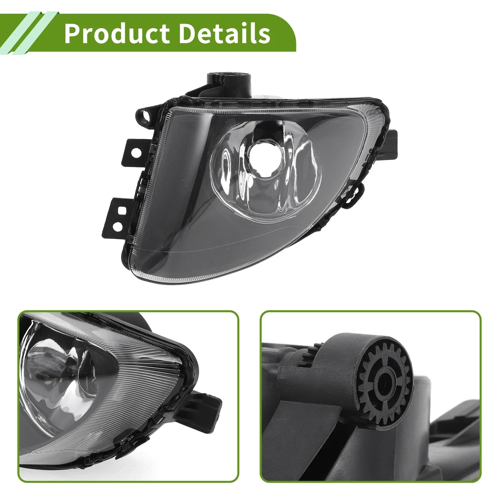 1 Pc Left Fog Light Grill for BMW 535i Clear Black (2010 - 2017)