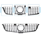 Front Upper Bumper Grille for Mercedes-Benz ML250 2015 Chrome Silver Tone
