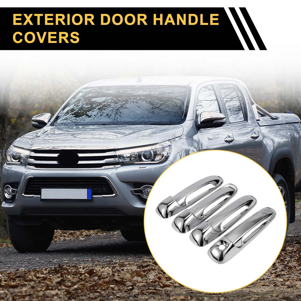 Set of 4 Car Door Handle Protectors for Dodge Ram 1500 (2002–2008) Silver Tone