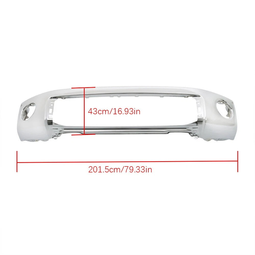 Front Bumper Steel Chrome for Toyota Tundra (2007–2013) W/ Sensor Hole
