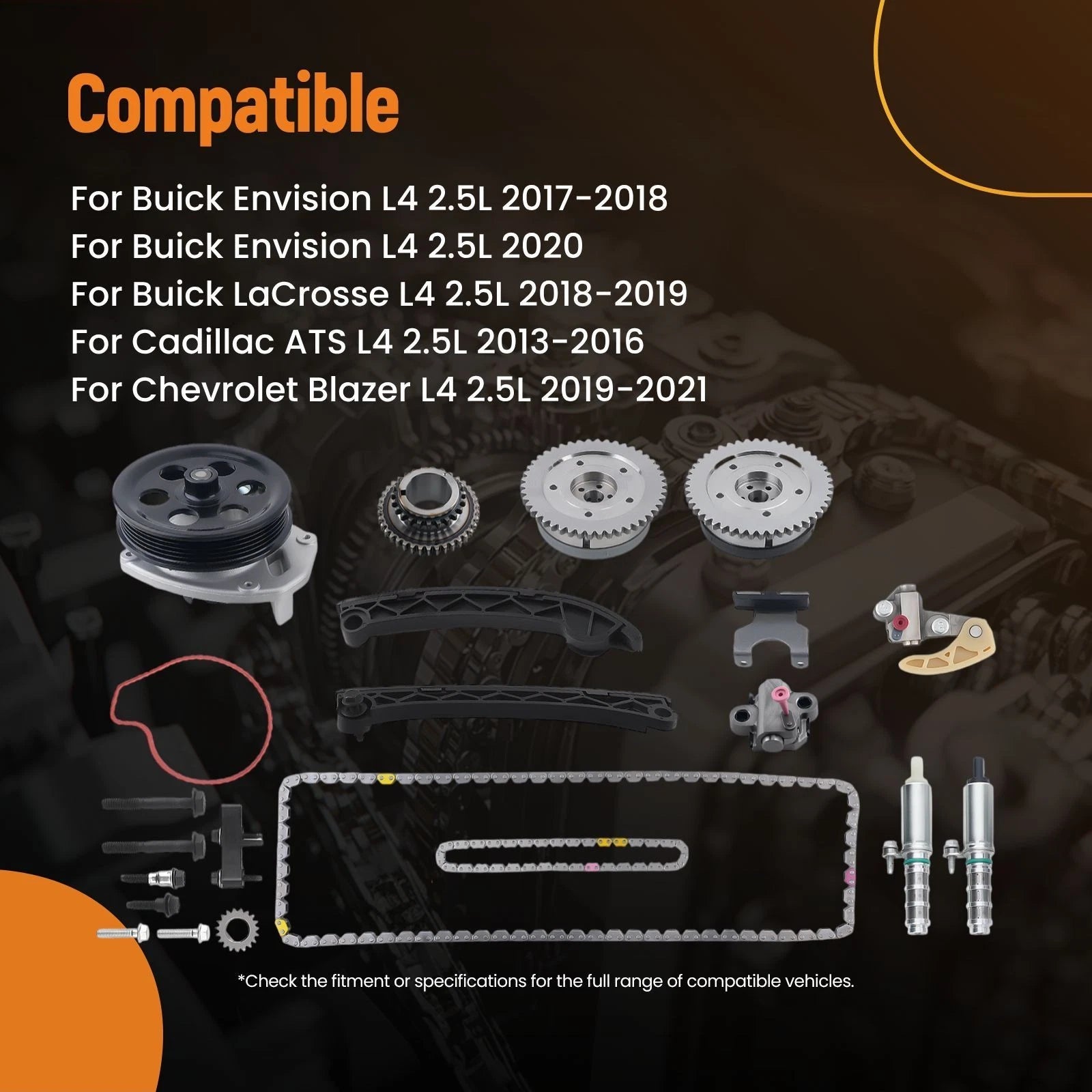 Engine Timing Chain Kit for Buick LaCrosse L4 2.5L (2018–2019) VVT633