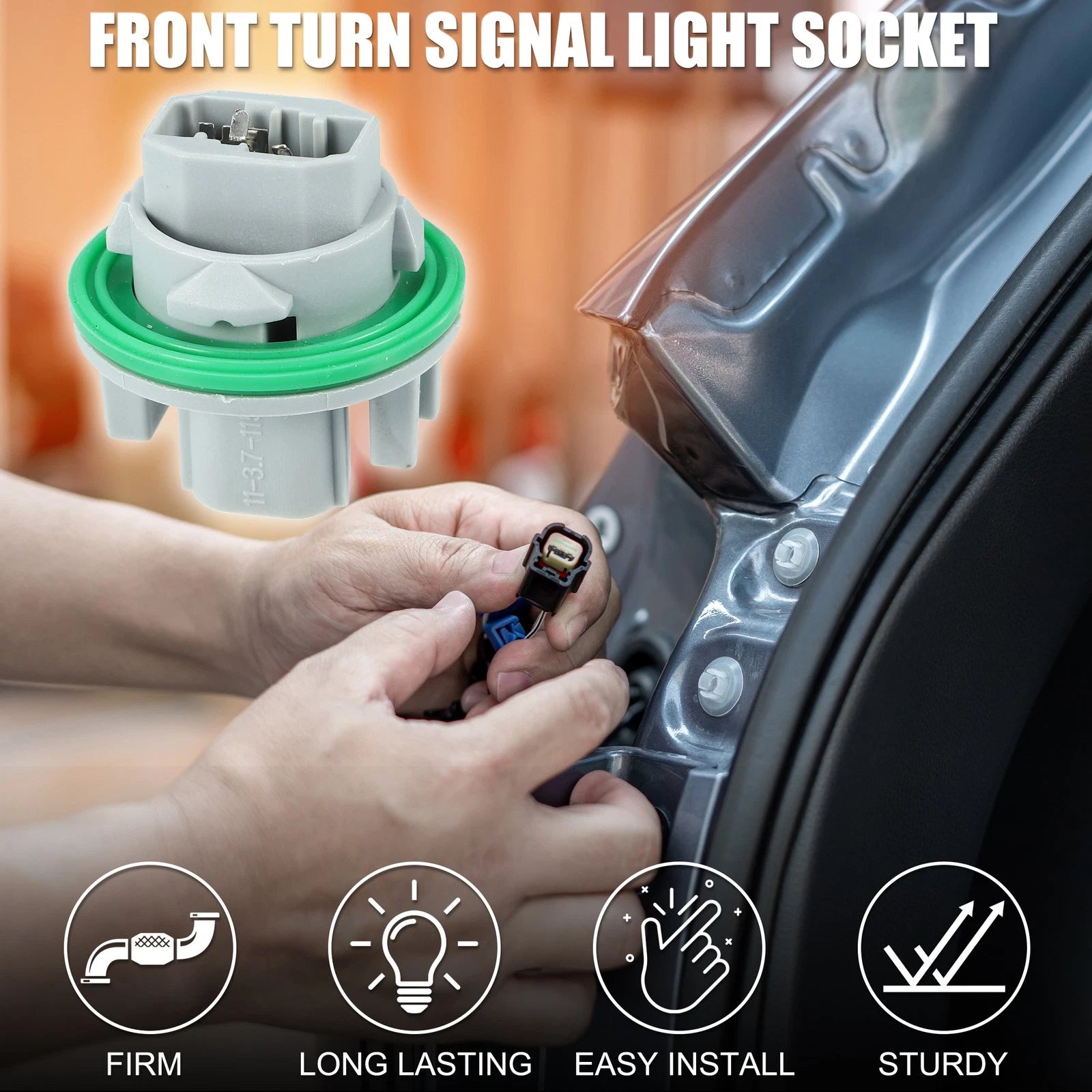 Front Turn Signal Light Socket for Mazda 3 (2014–2018) 2 Pins No.B45A51354