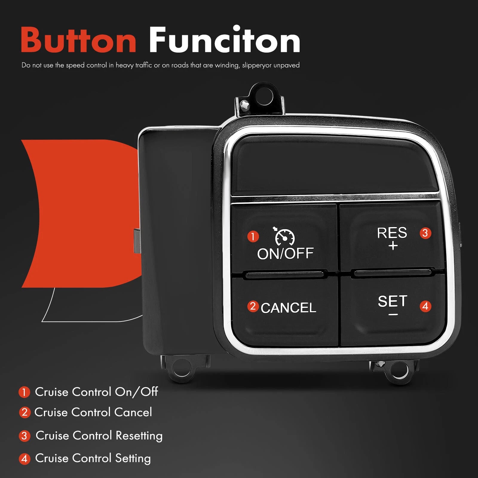 Cruise Control Switch for Ram 1500, Jeep Compass, JK Wrangler (2012)