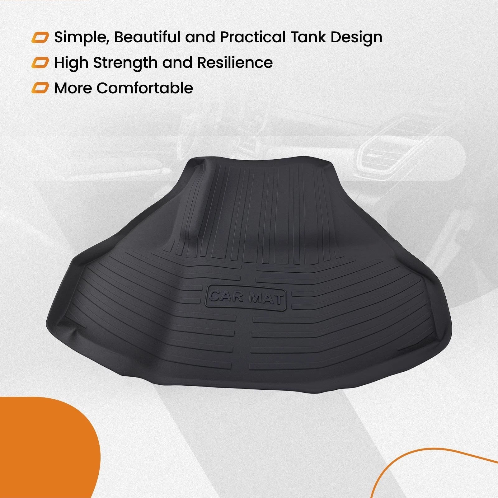 All Weather Rear Trunk Bed Mat for Honda Accord (2013–2017) Anti-Slip TPE