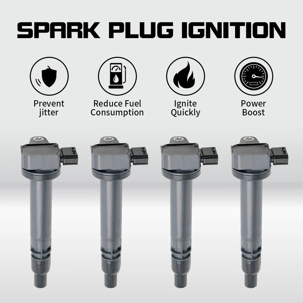 Set of 4 Ignition Coils for Toyota Tacoma 2.4L 2.7L (C1305, 90919-02237, UF323)