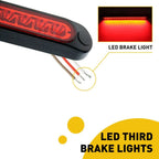 15-LED Red 10" Sealed Truck Trailer Strip Brake Tail Light Bar
