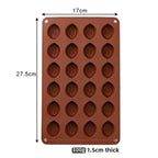 24-Hole Silicone Baking Pan for Chocolates Cakes (27.5cm x 17cm)