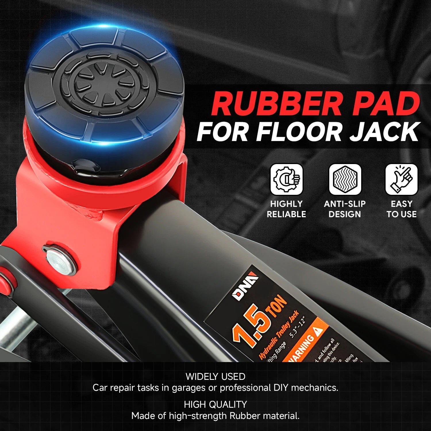 Set of 2 Rubber Pad Adapters for Floor Jack Protection (Universal)