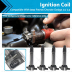 Set of 4 Ignition Coils for Jeep Compass Patriot Dodge Caliber Avenger (2007–2017)