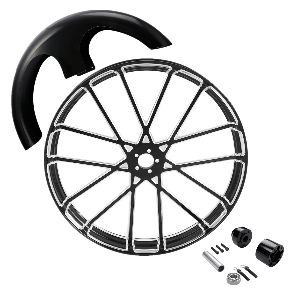 30" x 3.5" Front Wheel Rim Dual Hub & Fender for Harley Touring (2008–2023)