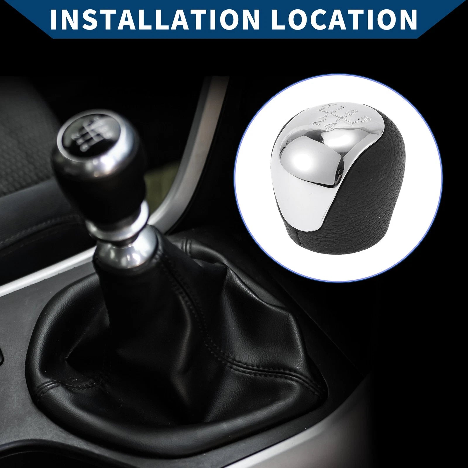 5 Speed Manual Gear Shifter Knob for Hyundai Elantra (2009–2012) Faux Leather