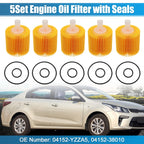 Set of 5 Engine Oil Filters 04152-YZZA5 04152-38010 04152-0R010 for Toyota Tundra 
