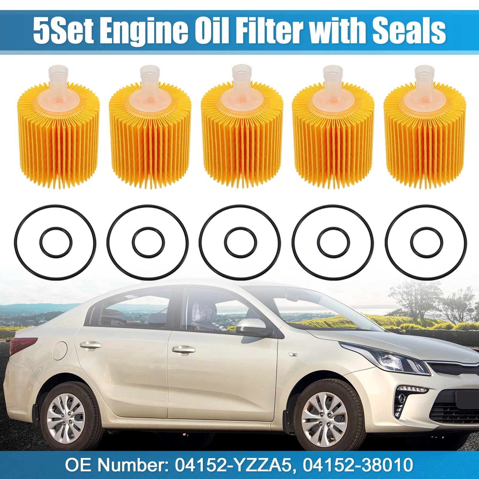 Set of 5 Engine Oil Filters 04152-YZZA5 04152-38010 04152-0R010 for Toyota Tundra 