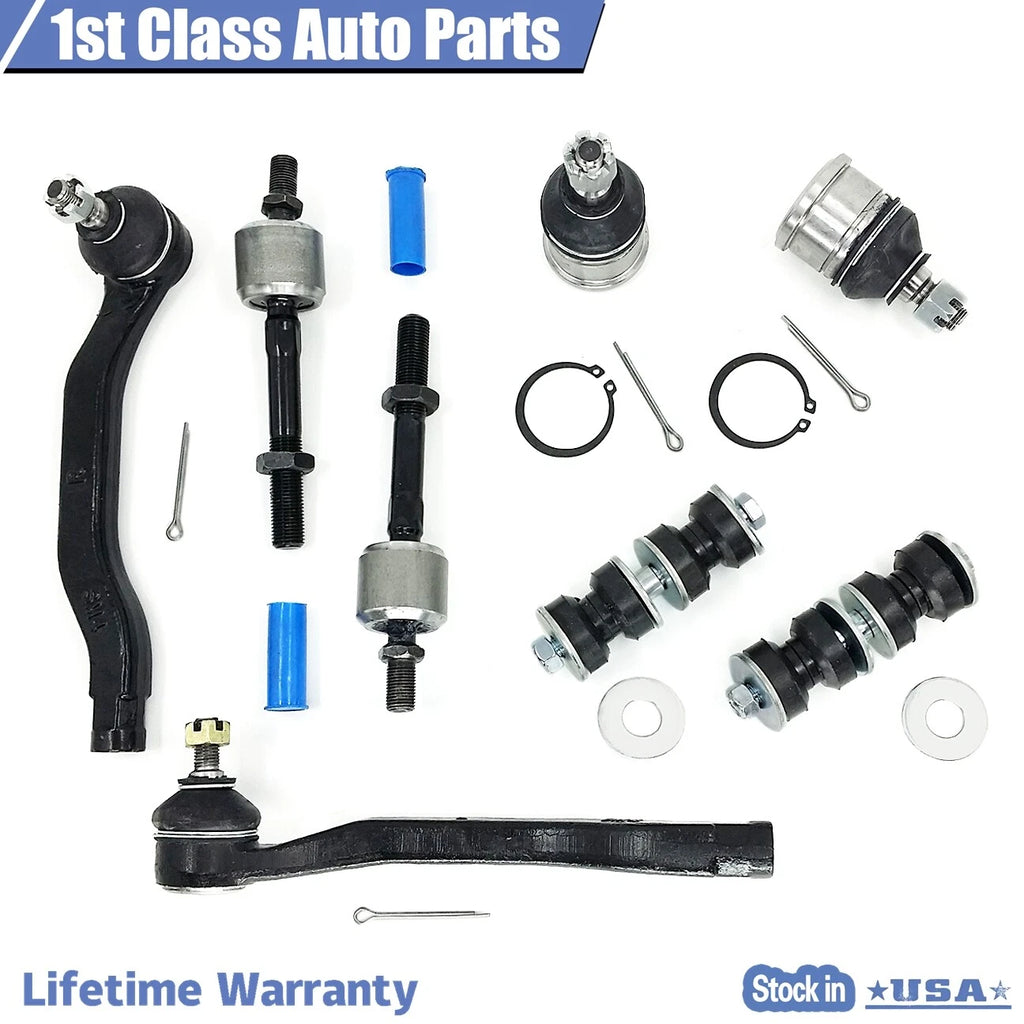 Set of 4 Front Suspension Lower Ball Joints & Tie Rods for Acura Honda (1994–1999)