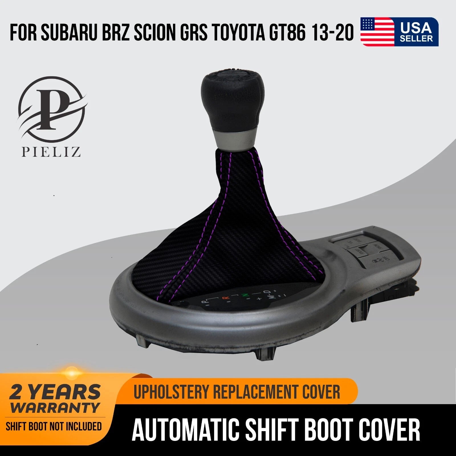 Automatic Shift Boot for Subaru BRZ Scion GRS Toyota (2013–2020) Purple Stitch