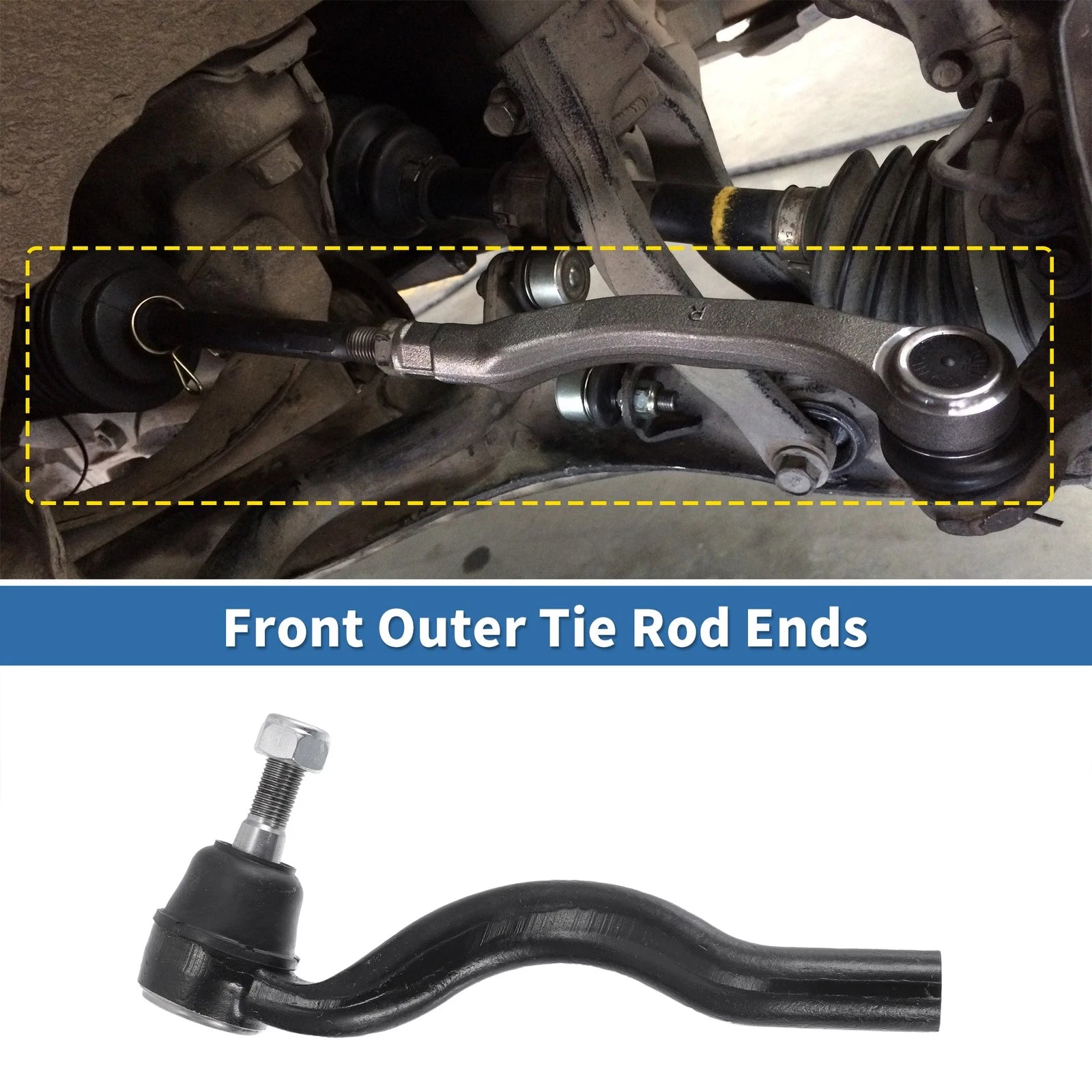 2X Front Outer Tie Rod End Links Kit for Jeep Grand Cherokee, Dodge Durango