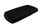 Console Lid Armrest Cover for Dodge Durango (2004–2009) Carbon Fiber Red Stitch