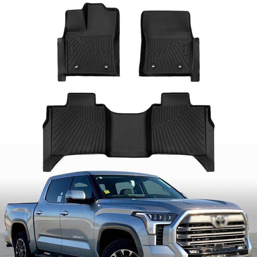 All-Weather Floor Mats Liners for Toyota Tundra CrewMax (2022–2025) TPE Rubber