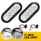 2X LED Tail Lights for Truck Trailer (Sealed 6" Oval)