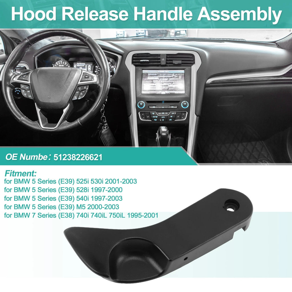 Hood Latch Release Handle for BMW 5 Series (E39) 525i 530i (2001–2003) No.51238226621
