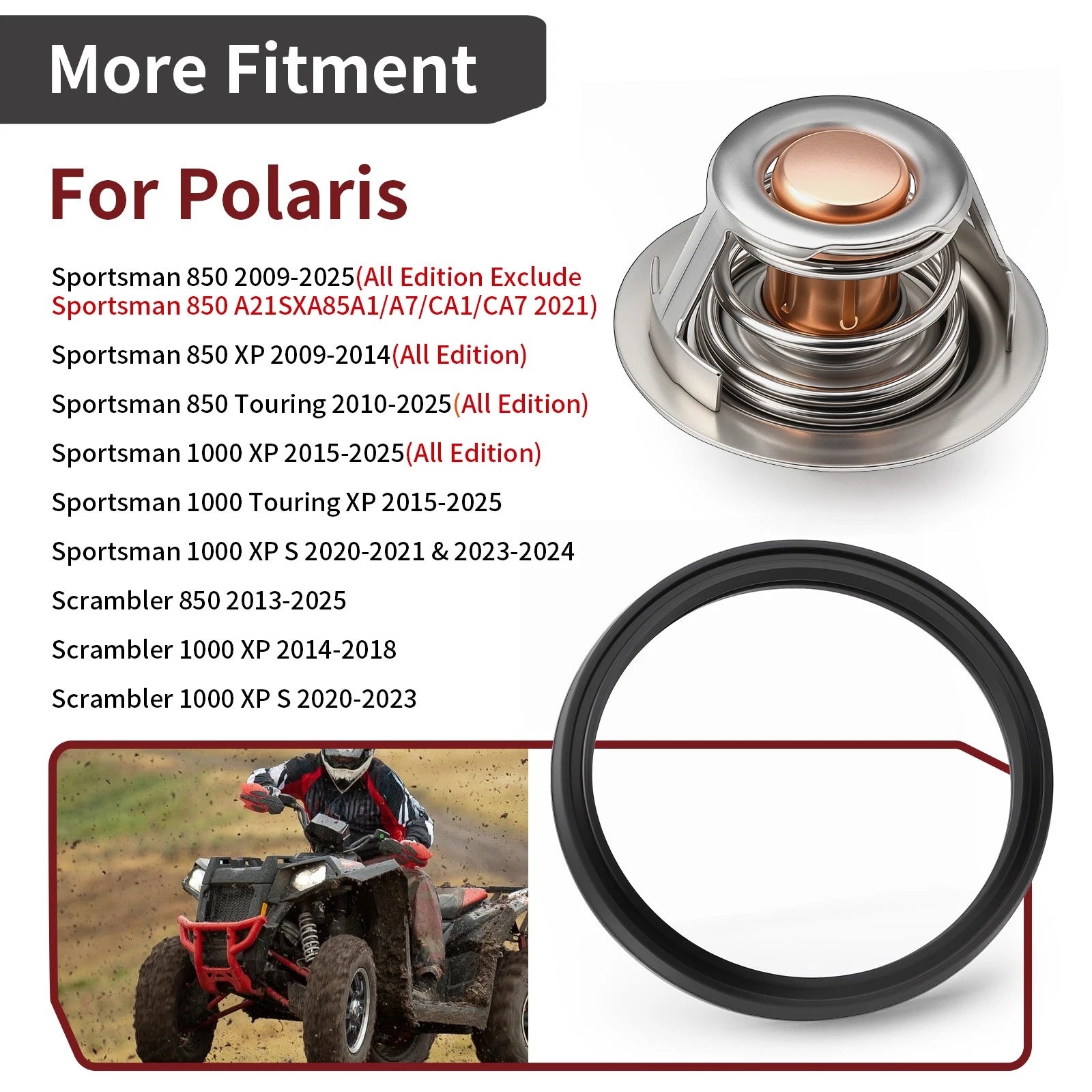 Thermostat & Seal for Polaris Scrambler Sportsman 850 1000 XP Touring (2009–2025)