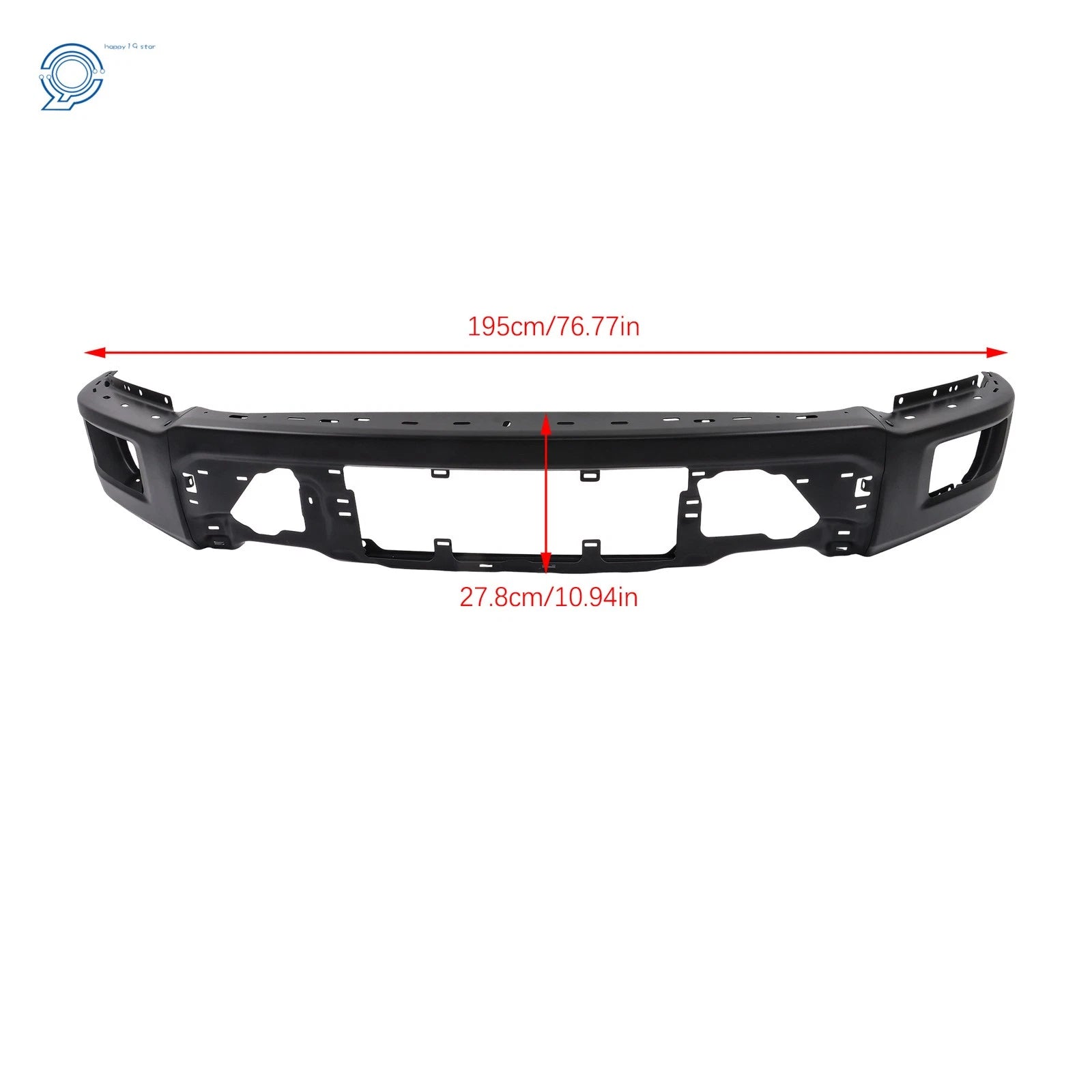 Front Bumper Face Bar for Ford F-150 (2024–2025) Black Steel W/o Sensor Hole