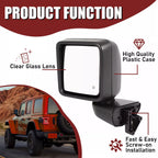 Pair Power Heated Mirrors for Jeep Gladiator Wrangler JL (2018–2023)
