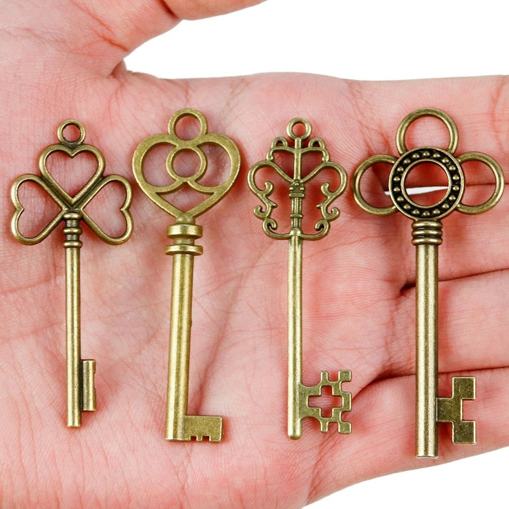 Antique Bronze Keys Set of 4 for Craft DIY Bracelet