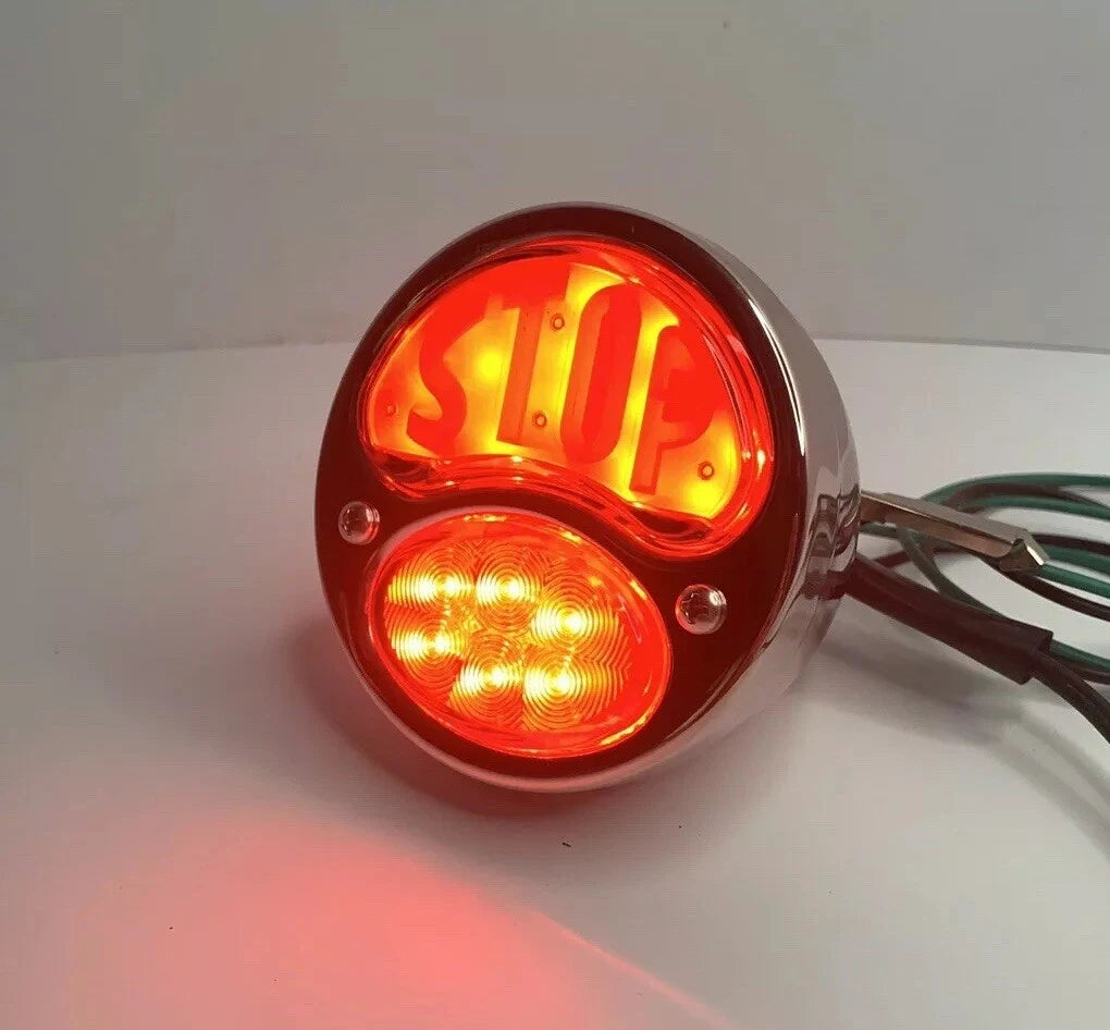 Passenger Side LED Tail Light w Stop Lens Replacement for Ford Model A (1928–1931)