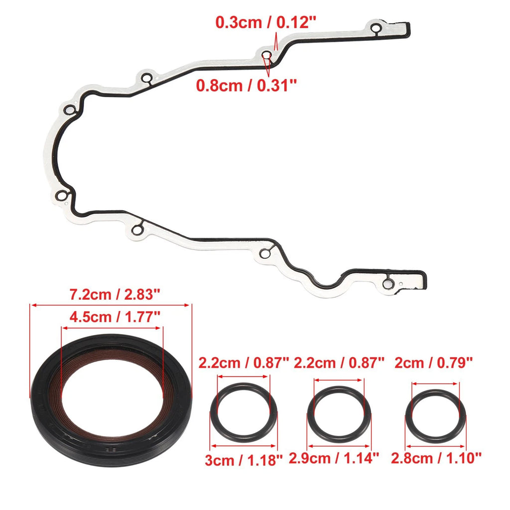 Set of 4 Engine Timing Cover Seal Gaskets TCS 45993 for GM 4.8L 5.3L 5.7L 6.0L