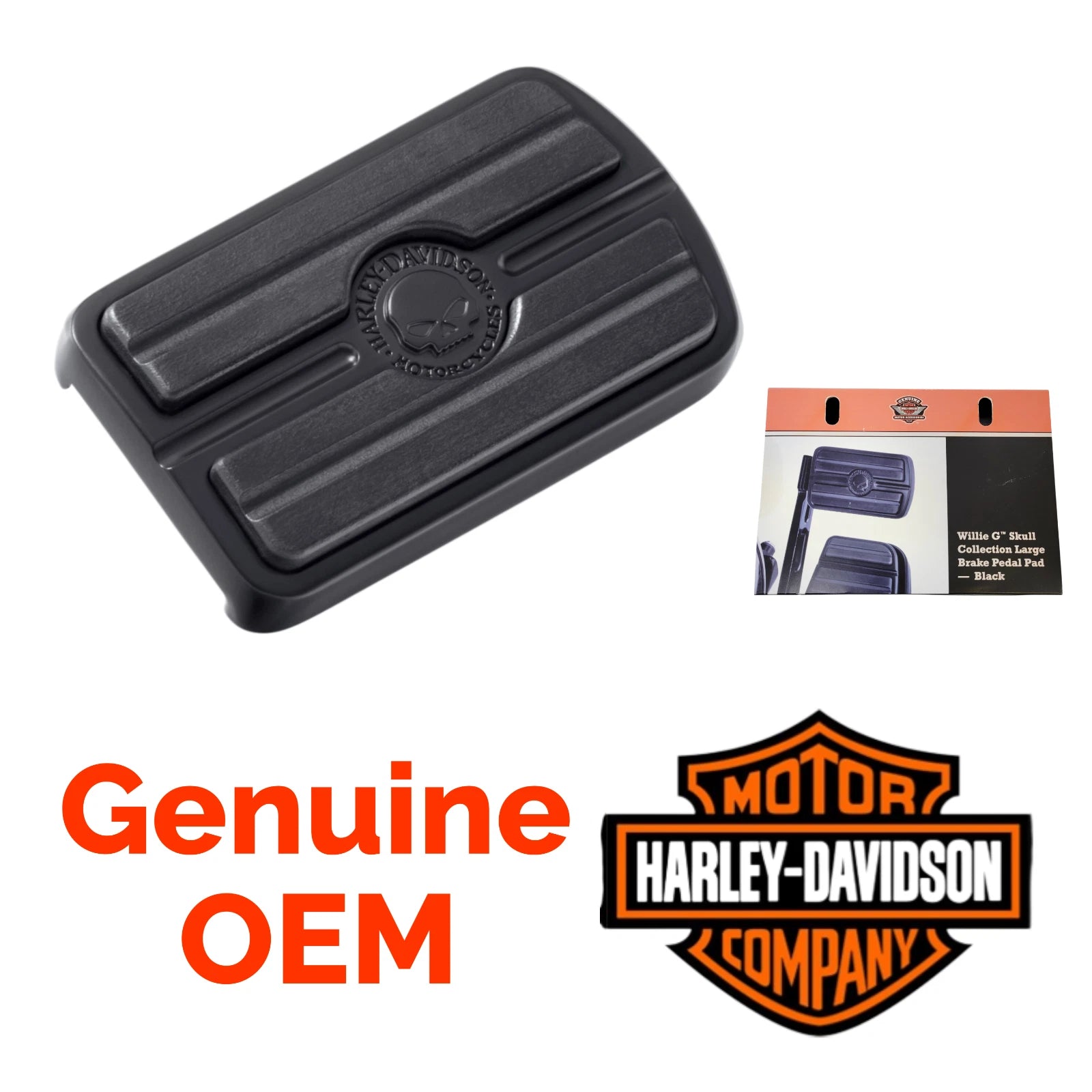 Willie G Skull Brake Pedal Pad for Harley-Davidson Softail/Touring (1986–2017)