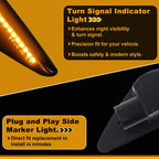 Side Marker Fender Light 63237271008 for BMW X3 F25 (2011–2017) Smokey Lens 1 Pair