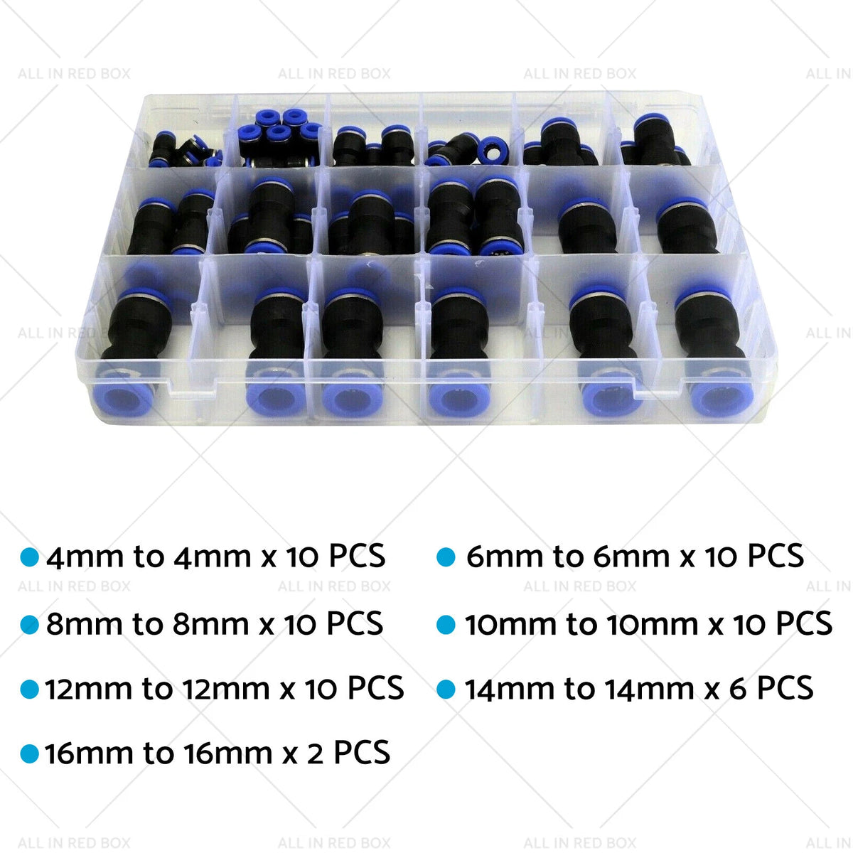 58pcs Air Line Coupler Push in Hose Joiner Quick Connect Kit