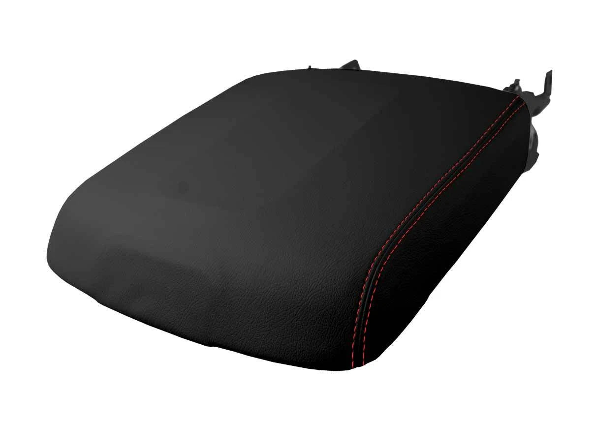 Leather Console Lid Armrest Cover for Chevrolet Tahoe (2016–2019) Red Stitch