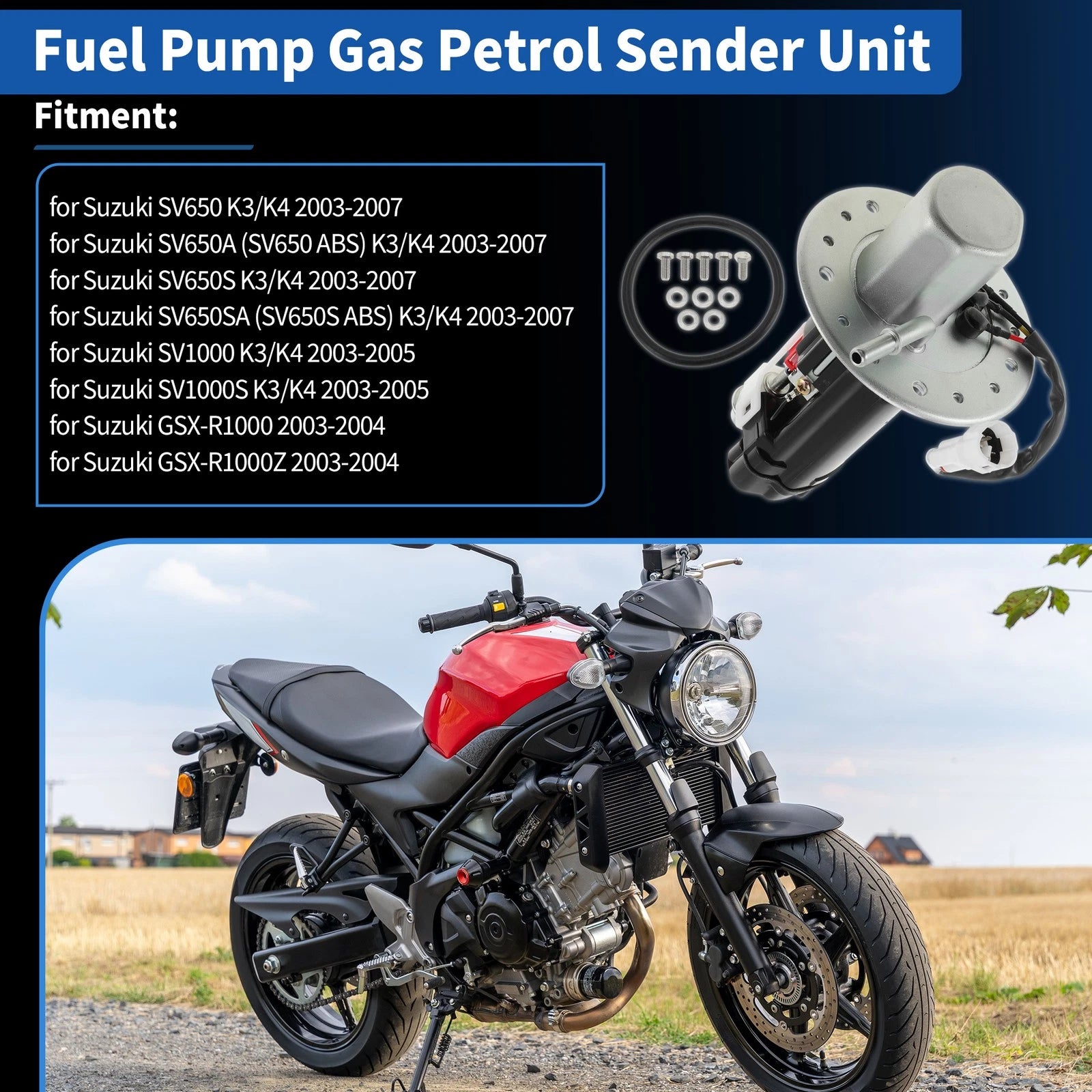Fuel Pump Assembly No.1510035F30 for Suzuki SV650 SV650A SV650SA (2003–2007)