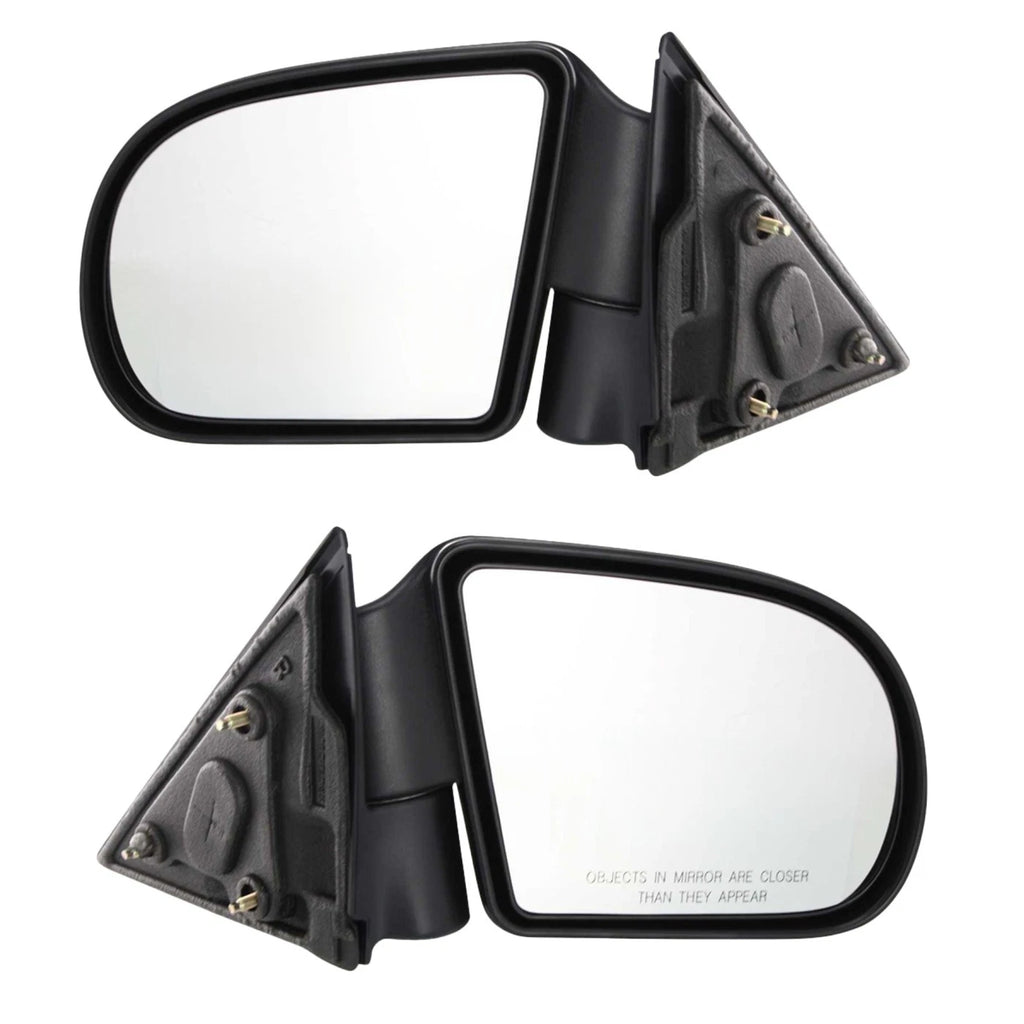 Mirror Set for Chevrolet S10 (1999–2004) Manual Fold Textured Black