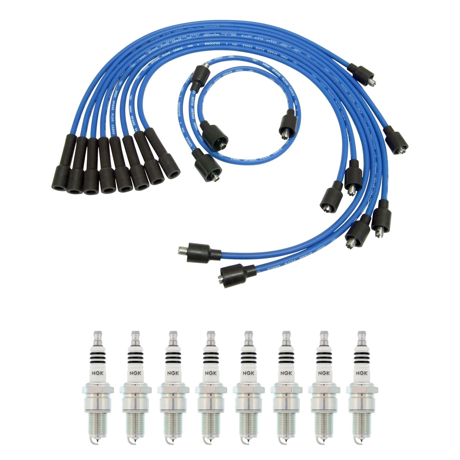 NGK 7mm Wire Set & 8 Iridium Spark Plugs for Aspen B100 B150 Volare W150